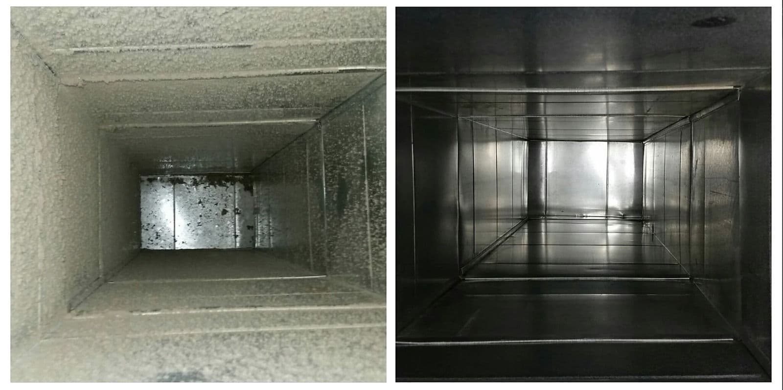 Before and after vent and duct cleaning results