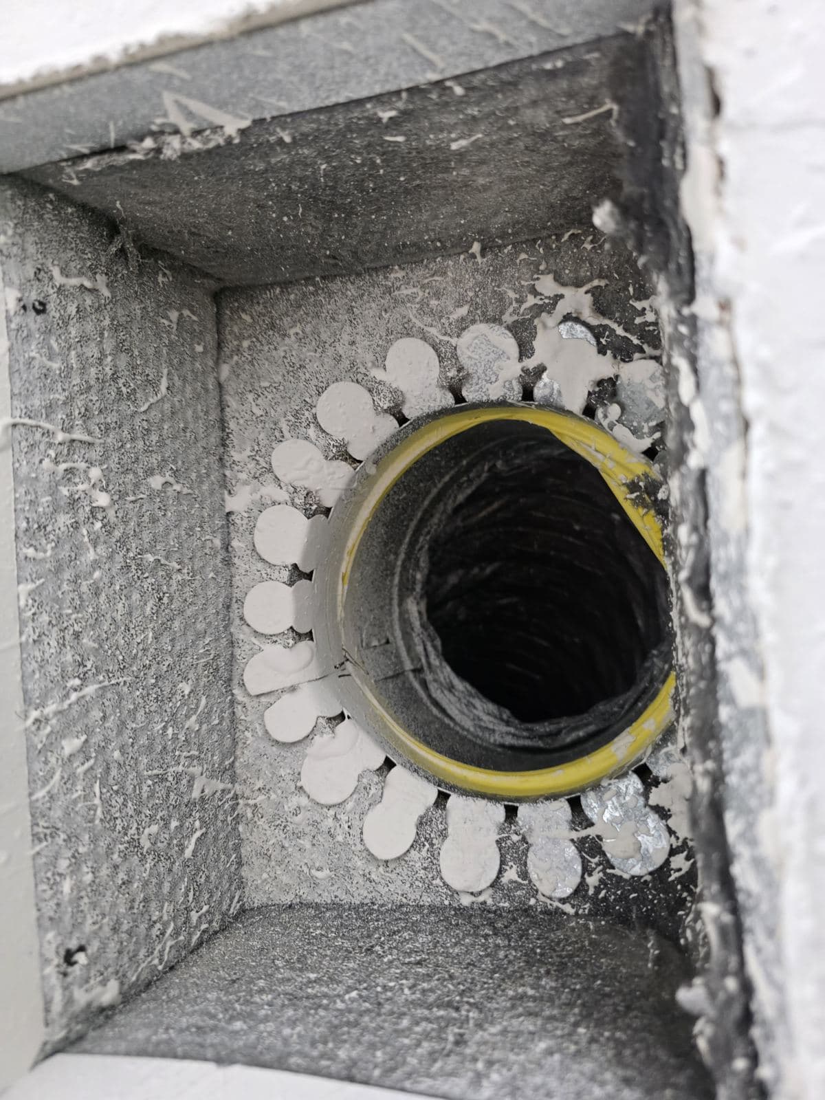 Supply duct opening during a duct cleaning job