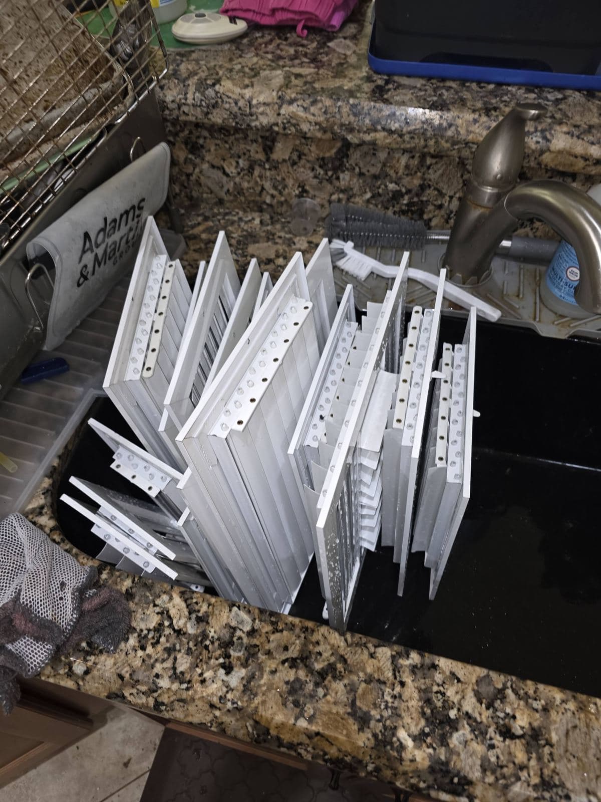 Vent covers removed and washed during a duct cleaning job